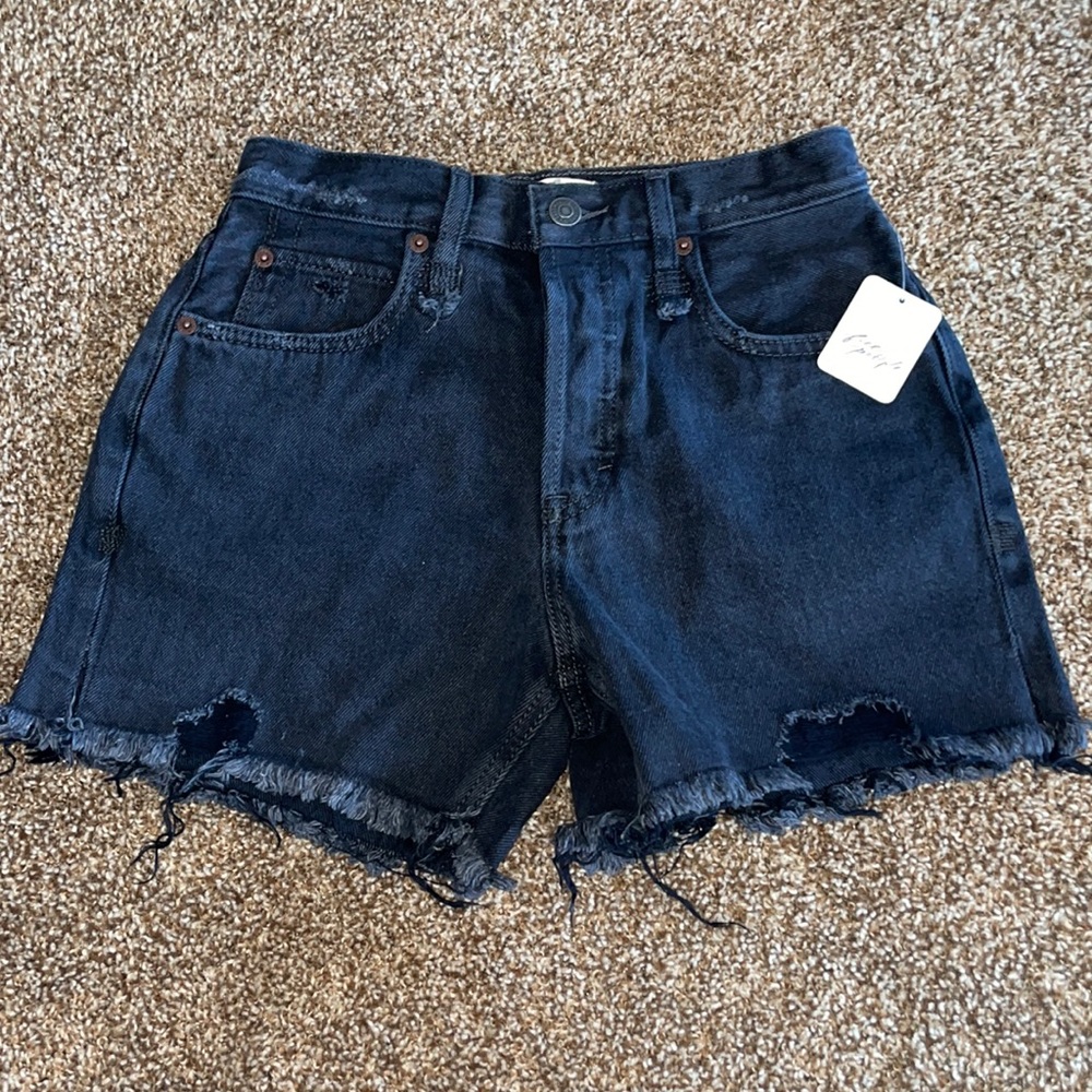 Free People black denim shorts size 24 NWT